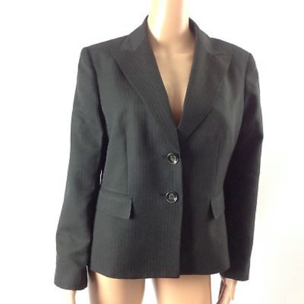 Evan Picone Womens Suit Blazer Pinstripe 14P